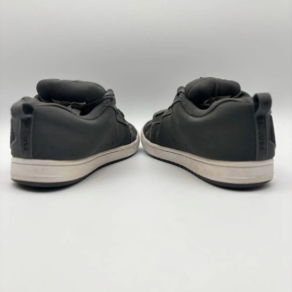 DC Shoes Mens Court Graffik Grey Black Leather Skate Sneakers 300529-GBW Size 9